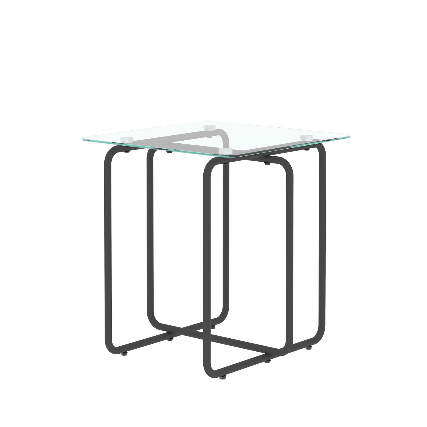 Modern Tempered Glass Coffee Table End Table Side Table for Living Room, Bedroom - Transparent, Sleek Design, Sturdy Construction, Versatile Size