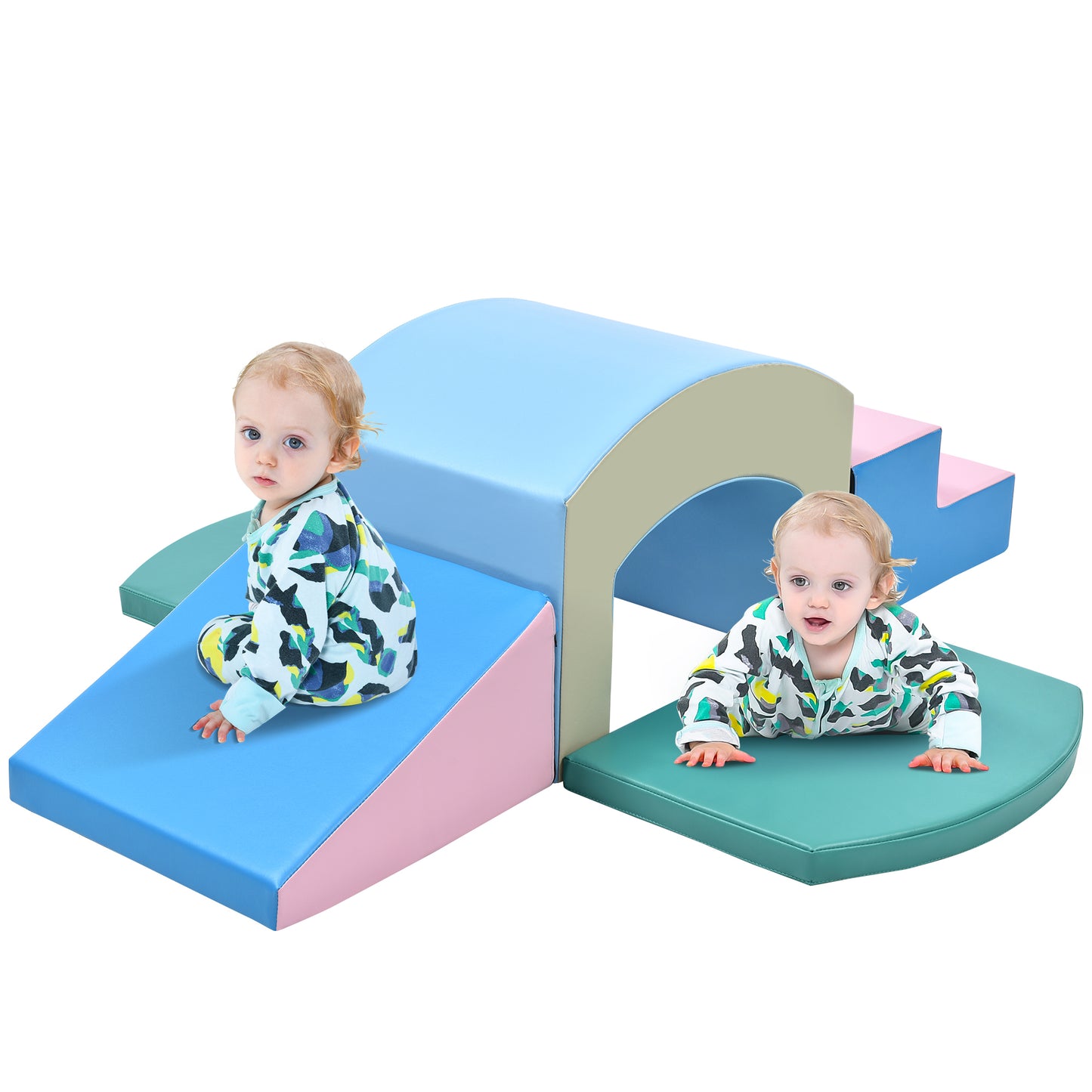 Soft Foam Playset for Toddlers: Safe SoftZone Single-Tunnel Foam Climber for Kids, Lightweight Indoor Active Play Structure with Slide, Stairs, and Ramp for Beginner Toddler Climb and Crawl - Ideal for Safe and Fun Indoor Playtime