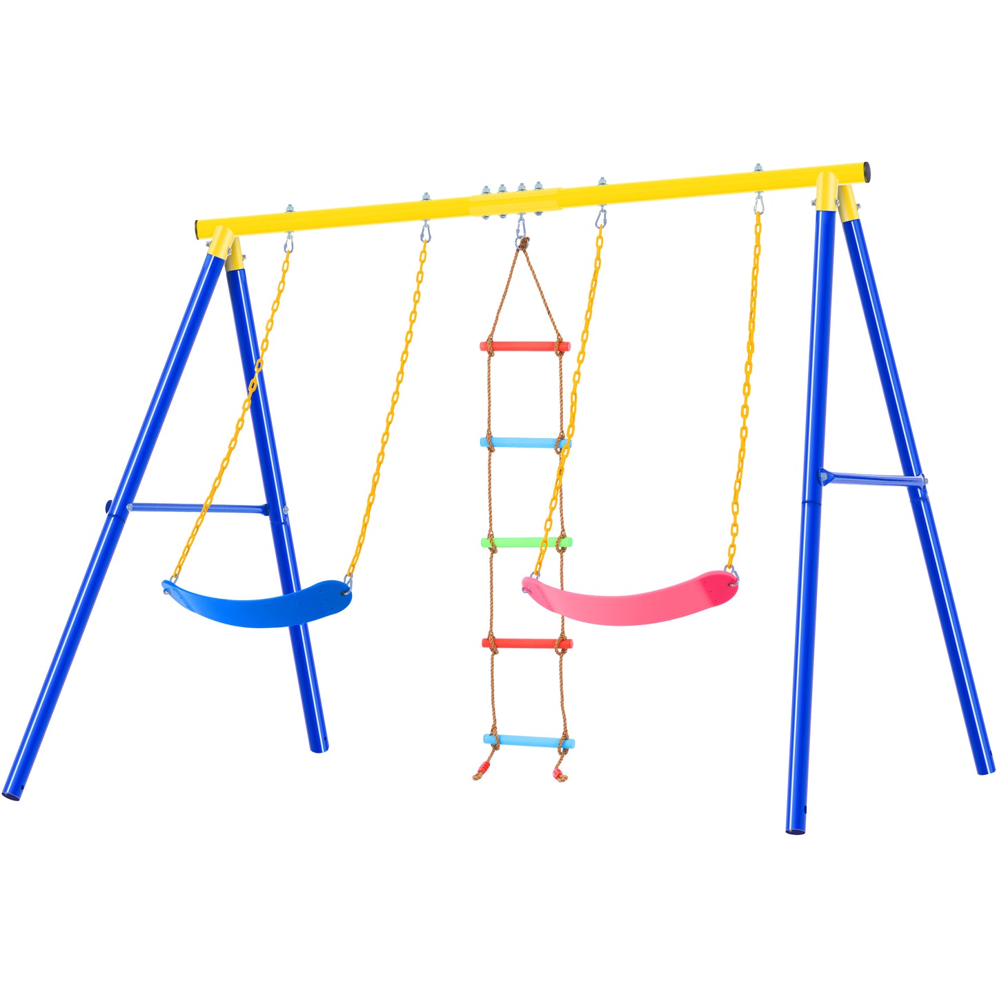 Outdoor Toddler Swing Set for Backyard - Playground Swing Sets with Climbing Ladder - Swing and Climbing Playset for Kids - Durable and Safe - Ideal for Active Outdoor Play - Suitable for Ages 1-5 - Available in Various Colors and Sizes