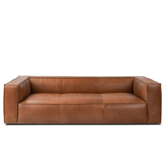 Vanessa Full Aniline Leather Stationary Sofa: Luxurious Comfort with a Timeless Design in Multiple Colors and Sizes