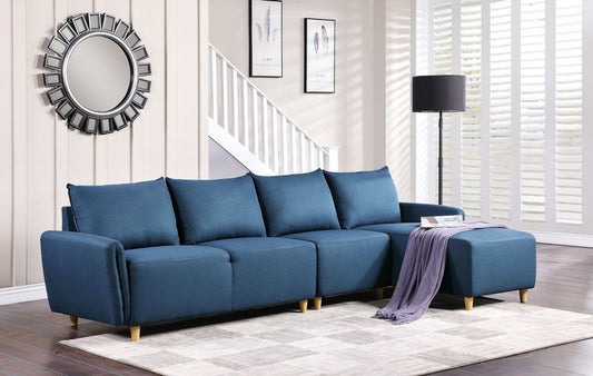 ACME Marcin Sectional Sofa: Blue Fabric, Comfortable and Stylish | 51820