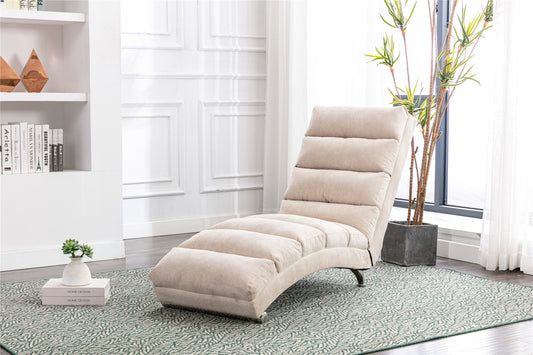 COOLMORE Linen Chaise Lounge: Modern Long Lounger for Office or Living Room - Indoor Chair with Stylish Design, Comfortable Seating, and Versatile Use - Available in Various Colors and Sizes