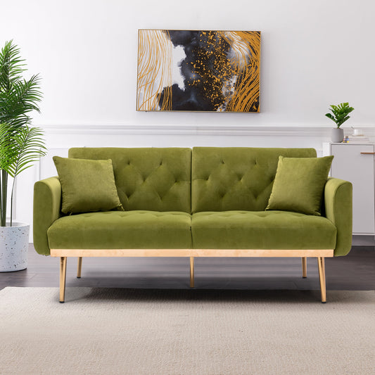 COOLMORE Velvet Accent Sofa with Rose Gold Metal Feet - Loveseat Size in Stunning Color Options