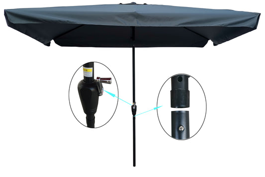 10 x 6.5ft Patio Umbrella: Waterproof Outdoor Umbrella with Crank & Push Button Tilt for Garden, Backyard, Pool.