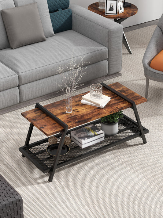 Modern Nesting Coffee Tables Set, DKX, Black Leg, 43.31‘’L 19.7''W 17.72''H - Sleek and Functional Coffee Tables with Contemporary Design and Space-Saving Nesting Feature in Black, 43.31‘’L x 19.7''W x 17.72''H