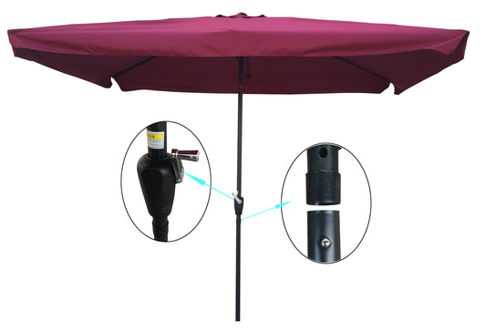 10 x 6.5ft Rectangular Patio Outdoor Market Table Umbrellas with Crank and Push Button Tilt for Garden Pool Shade Swimming Pool Market - Convenient and Adjustable Umbrellas for Outdoor Relaxation and Protection - Various Colors and Sizes Available