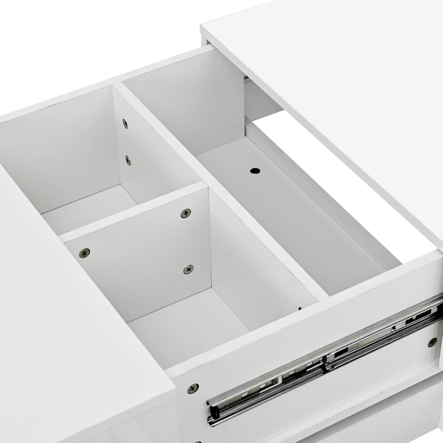 ON-TREND Extendable Coffee Table with 4 Drawers, Hidden Storage, UV High-gloss, Sliding Top - White, 35.4"x 23.6"