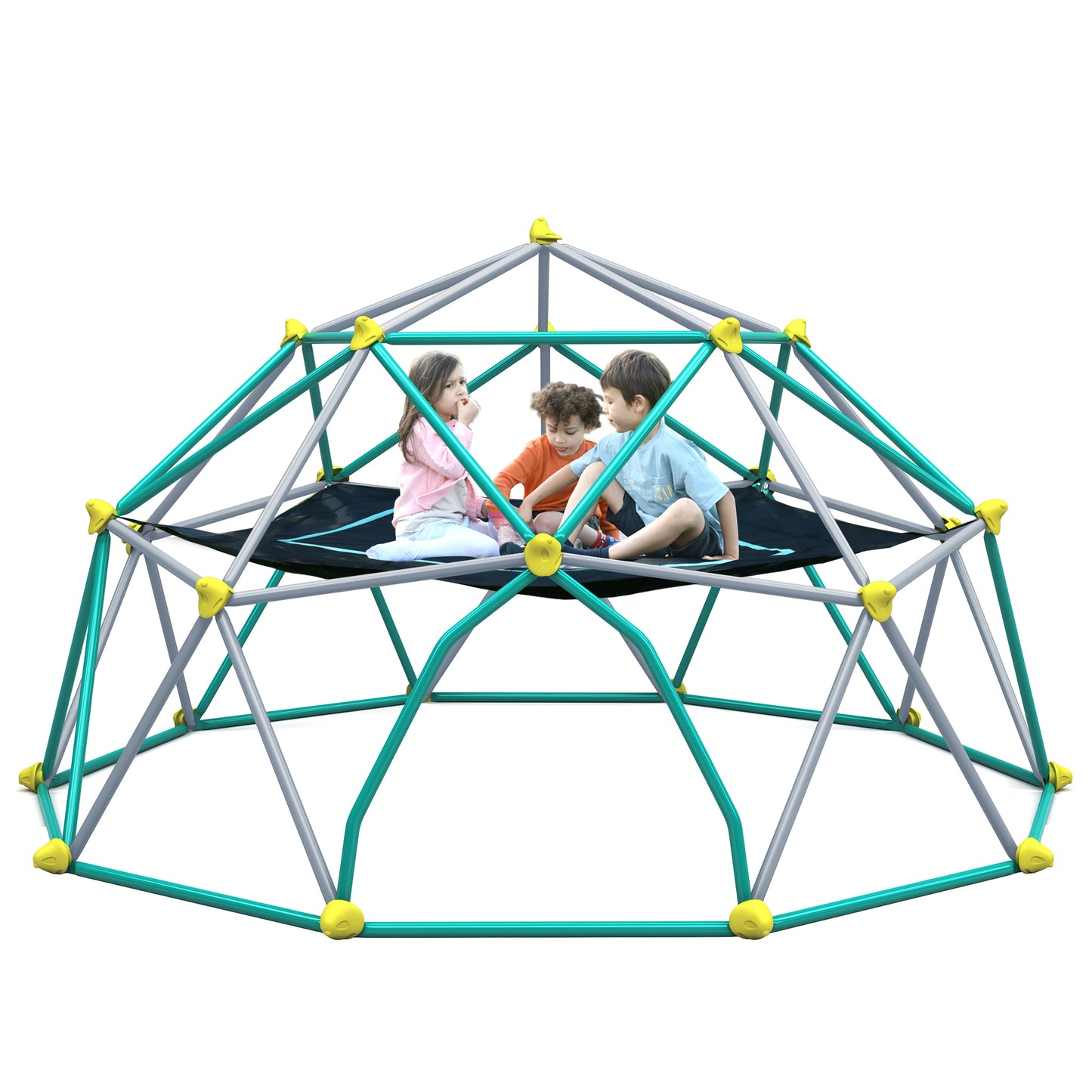 13ft Geometric Dome Climber Play Center: Kids Climbing Tower with Canopy, Rust & UV Resistant Steel Supporting 1000 LBS, Available in Multiple Sizes and Colors