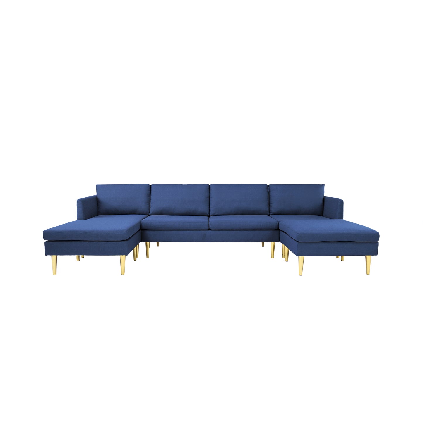 Modern Convertible Sectional Sofa Blue Polyester - Versatile and Stylish Furniture for Your Living Space