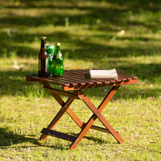 Wood Folding Table - Portable, Lightweight, and Sturdy - Ideal for Indoor and Outdoor Use - Natural Wood Finish - Available in Various Sizes and Colors