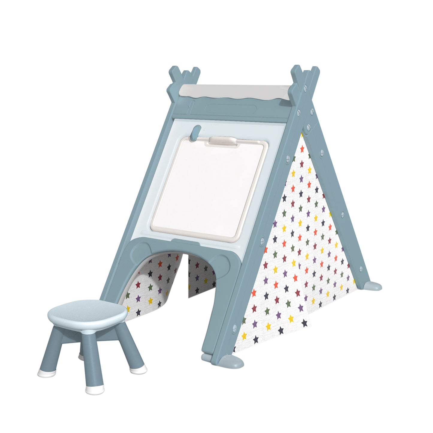 Kids Play Tent - 4-in-1 Teepee Tent with Stool and Climber, Foldable Playhouse Tent for Boys & Girls - Multi-Functional, Portable, and Durable - Enhance Imaginative Play - Suitable for Indoor and Outdoor Use - Available in Various Colors and Sizes