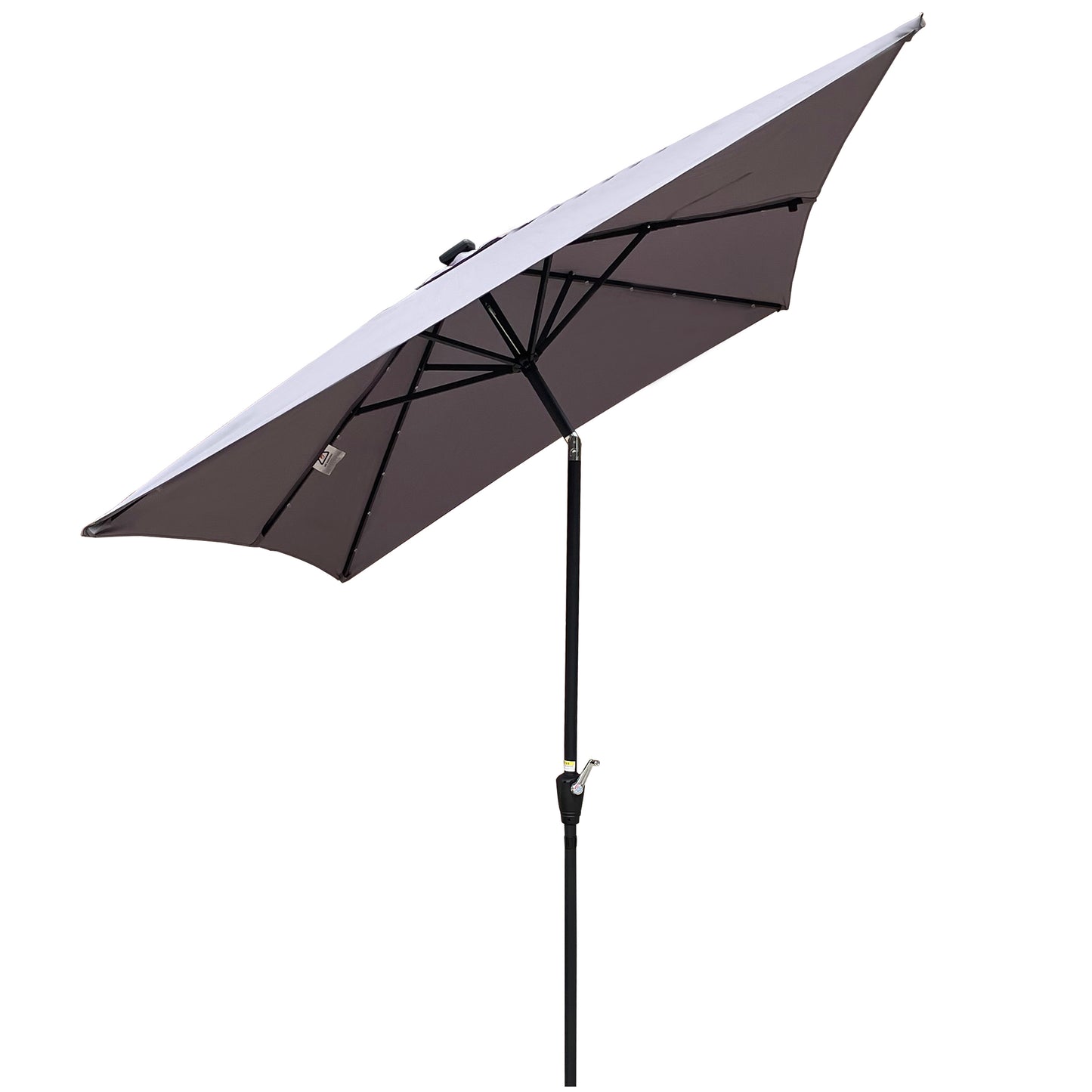 10 x 6.5t Rectangular Patio Solar LED Lighted Outdoor Umbrellas with Crank and Push Button Tilt - Ideal for Garden, Backyard, and Pool Areas - Available in Various Colors and Sizes