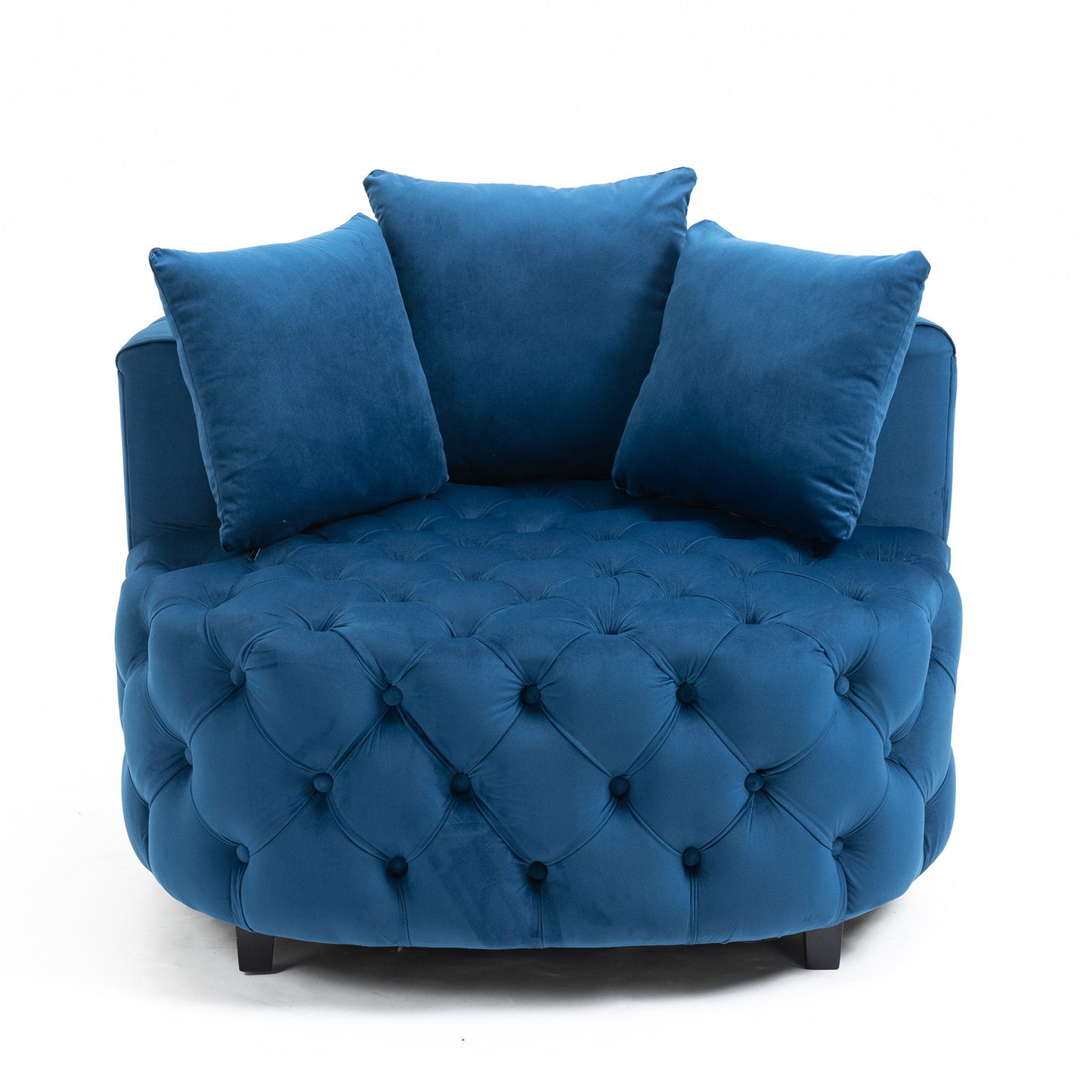 Classical Barrel Chair for Living Room: Modern Leisure Sofa Chair (Blue)