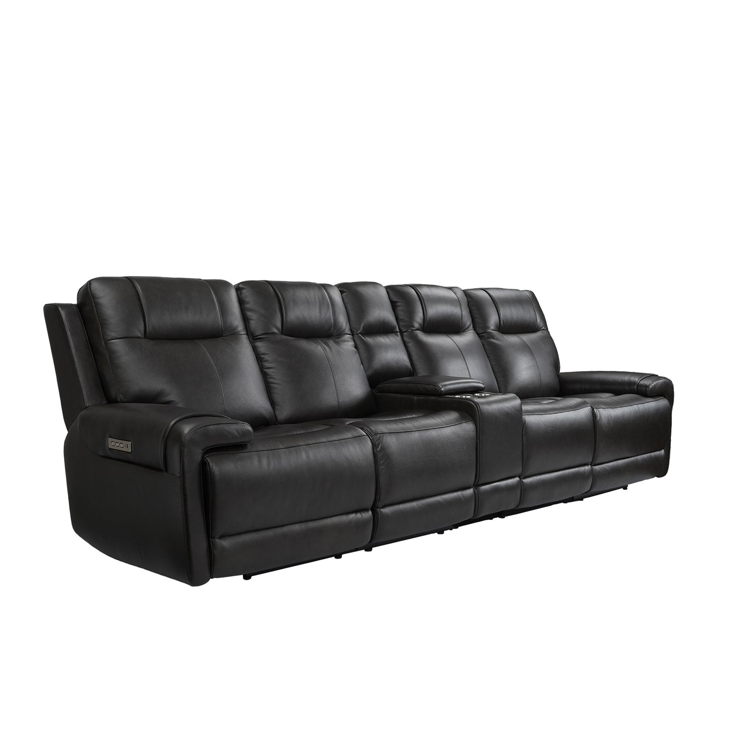 Trevor Triple 4 Seats Power Sofa: Genuine Leather, Lumbar Support, Adjustable Headrest, USB & Type C Charge Port | Stationary