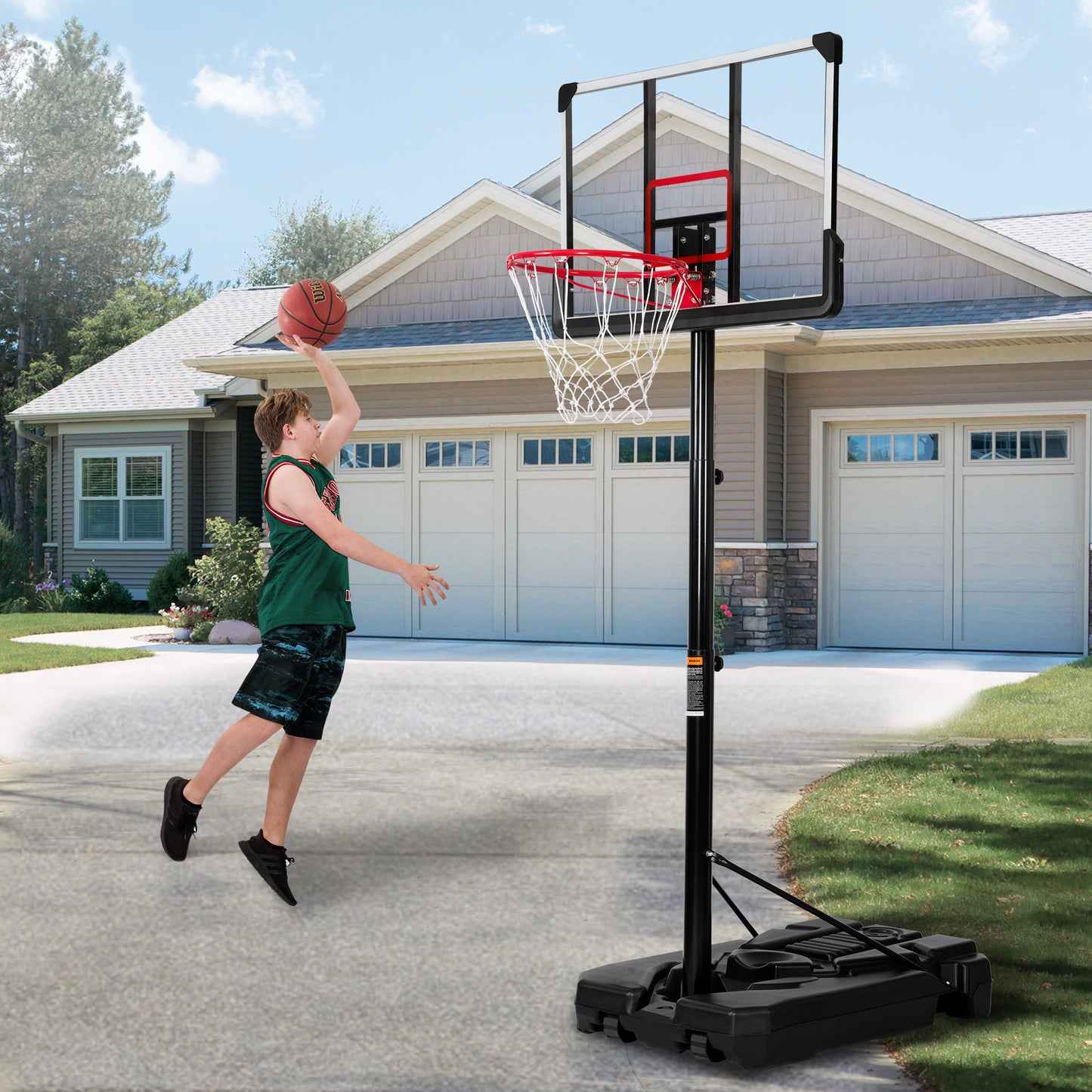 Portable Basketball Hoop & Goal, Outdoor Basketball System | 6.6-10ft Height Adjustment for Youth & Adults | Durable & Adjustable | Weather-resistant | Easy Assembly | Various Colors & Sizes