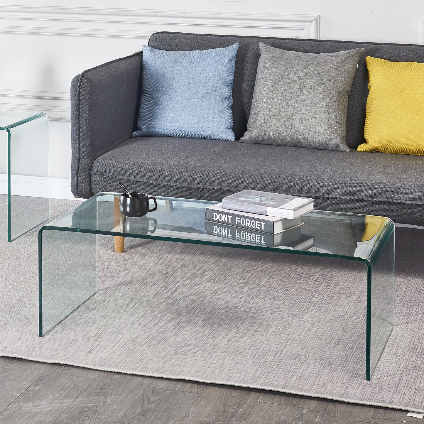 Tempered Clear Glass Coffee Table: Sleek Living Room Accent with Timeless Appeal