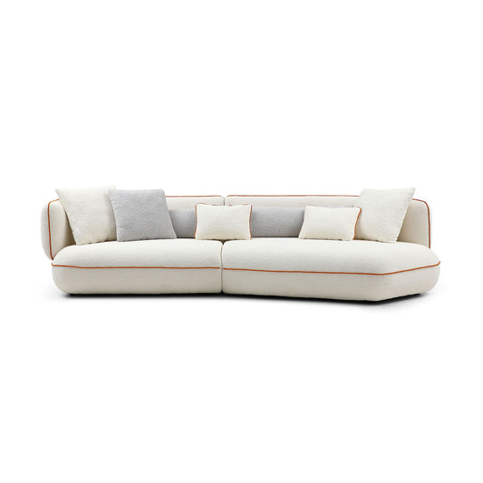 Stylish Section Sofa with Ingenious Contrast Color Line Stitching Design - Curved Sofa for Modern Homes in Various Sizes