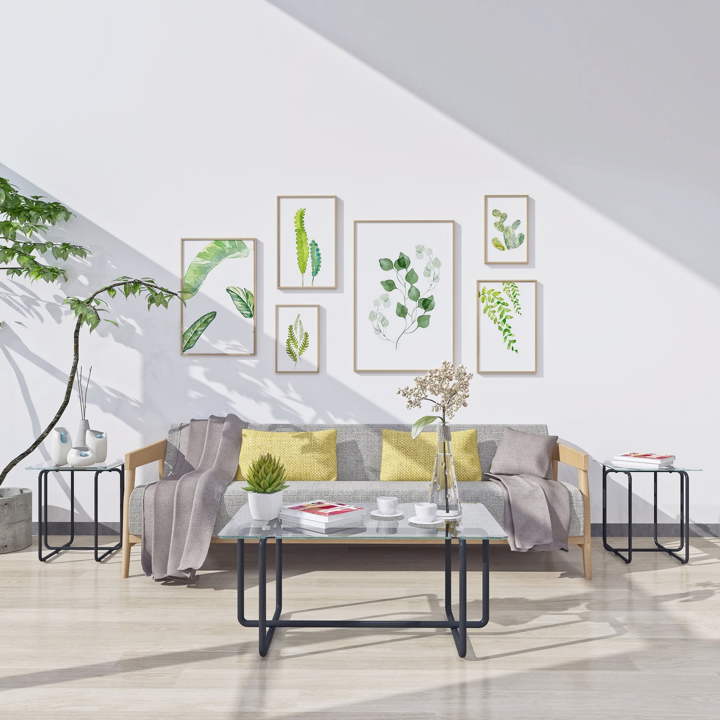 Modern Tempered Glass Coffee Table End Table Side Table for Living Room, Bedroom - Transparent, Sleek Design, Sturdy Construction, Versatile Size