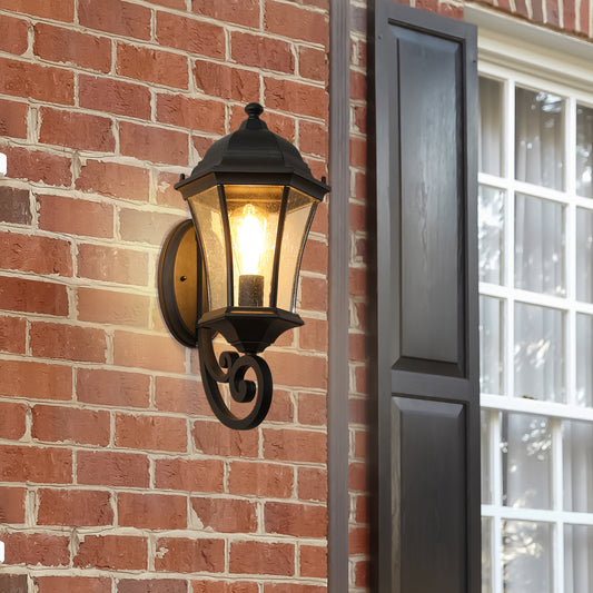 Outdoor Waterproof Glass Retro Wall Lamp - Stylish Vintage Design with Weatherproof Protection for Outdoor Lighting - Available in Various Colors and Sizes