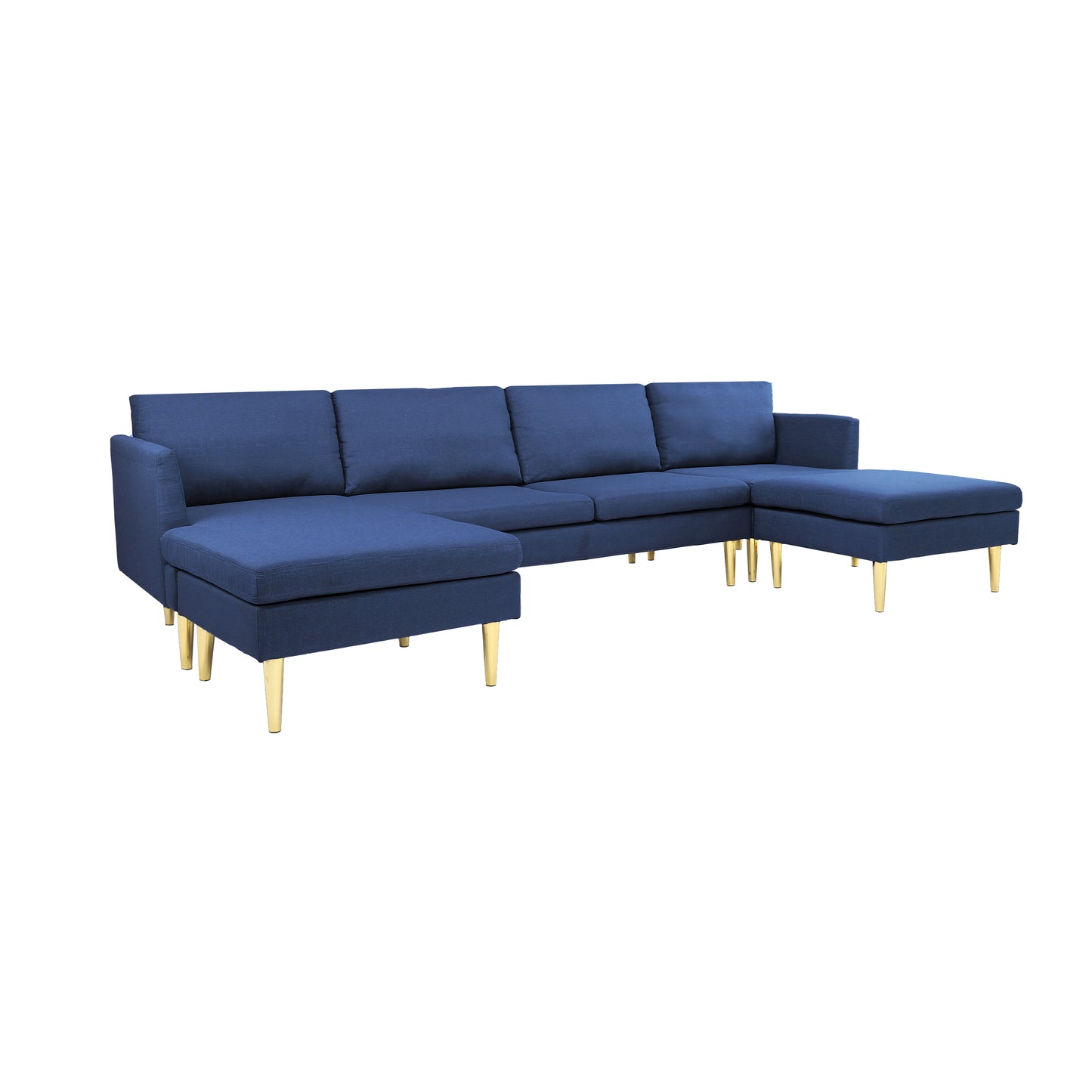 Modern Convertible Sectional Sofa Blue Polyester - Versatile and Stylish Furniture for Your Living Space