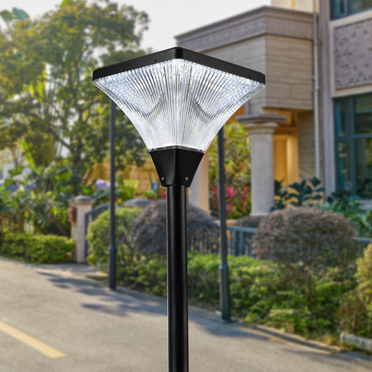 Solar Street Lamp Cap: Energy-Efficient Outdoor Lighting Solution with Durable Construction, Waterproof Design, and Powerful Illumination for Streets and Pathways - Available in Various Sizes and Sleek Black Finish