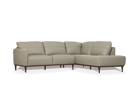 Tampa Sectional Sofa in Airy Green Leather - Comfortable and Stylish (1Set/2Ctn)