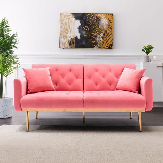 COOLMORE Velvet Sofa: Accent Loveseat with Rose Gold Metal Feet - Stylish and Luxurious Addition to Your Space