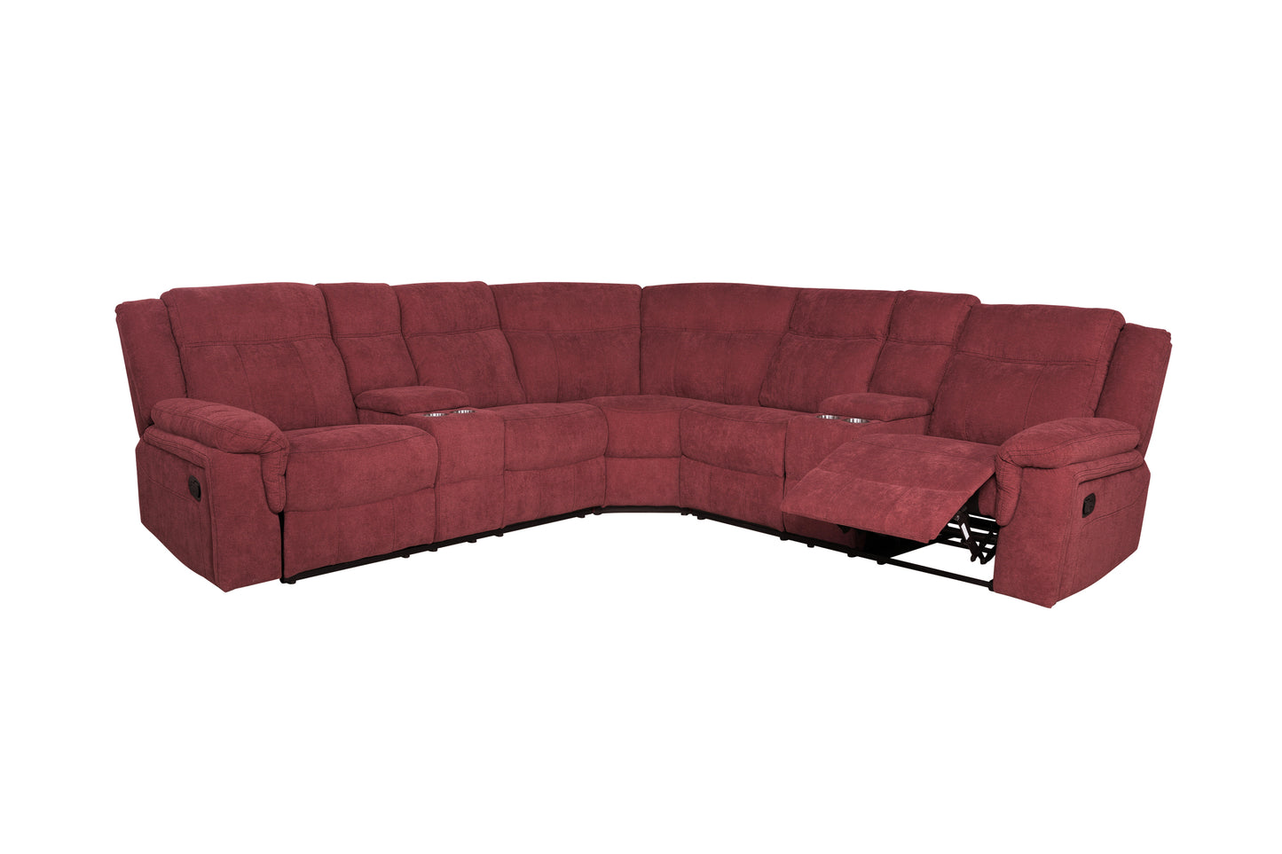 Mannual Motion Sofa in Red Fabric - Adjustable, Comfortable, and Stylish Furniture in Various Sizes (W223S00244, W223S00011)