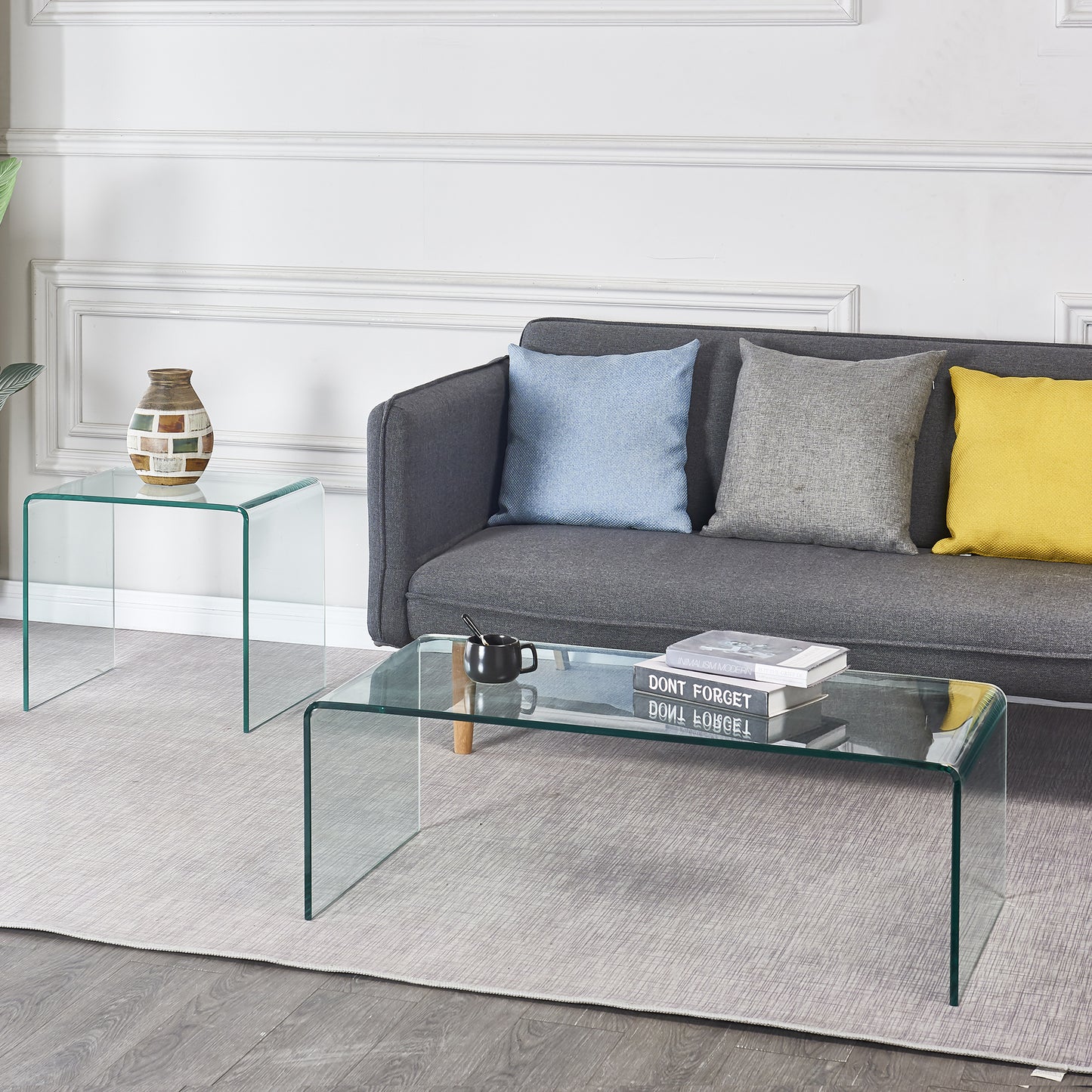 Tempered Clear Glass Coffee Table: Sleek Living Room Accent with Timeless Appeal