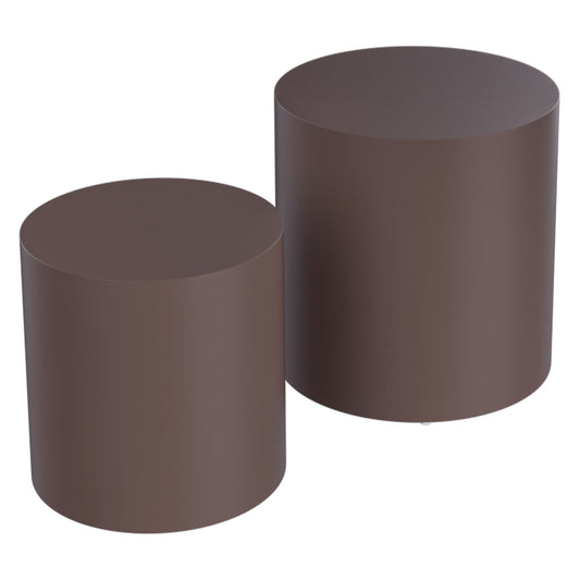 Upgrade MDF Nesting Table Set of 2: Multifunctional for Living Room/Small Space - Ideal for Goods Display, Brown Color