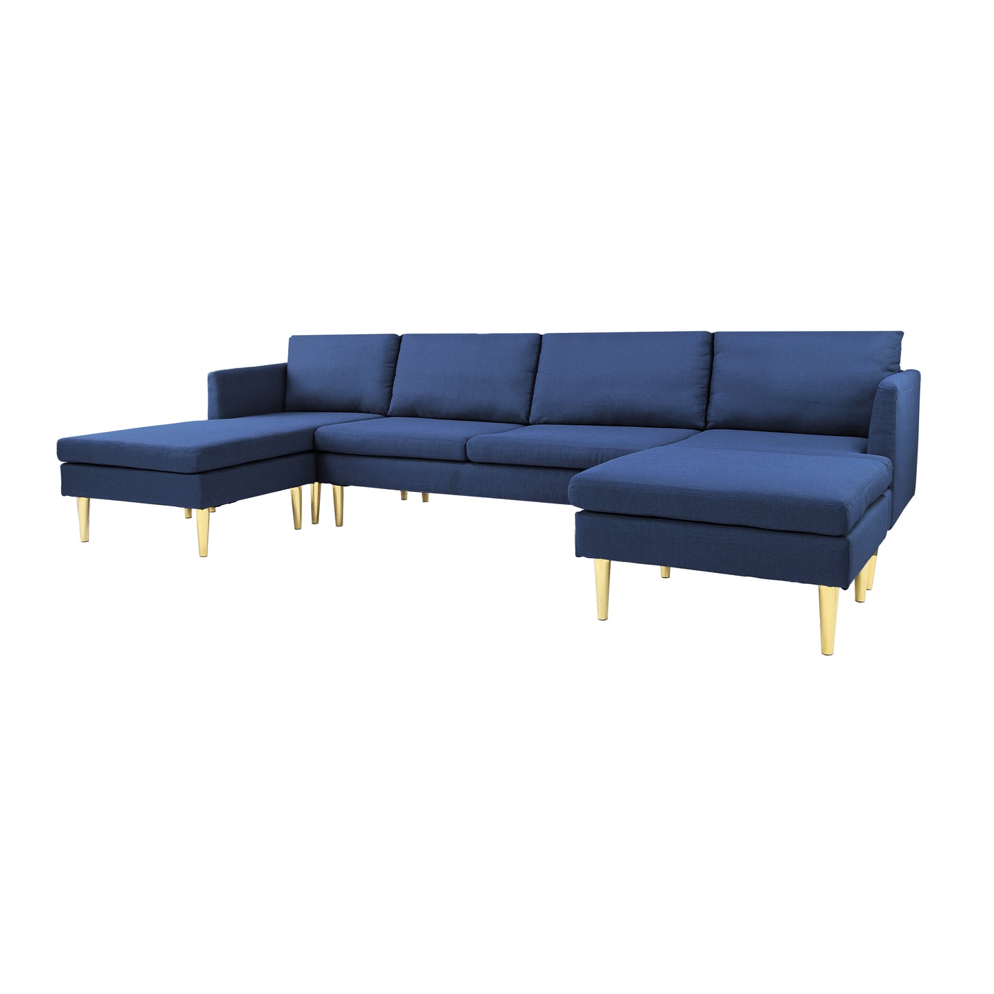 Modern Convertible Sectional Sofa Blue Polyester - Versatile and Stylish Furniture for Your Living Space