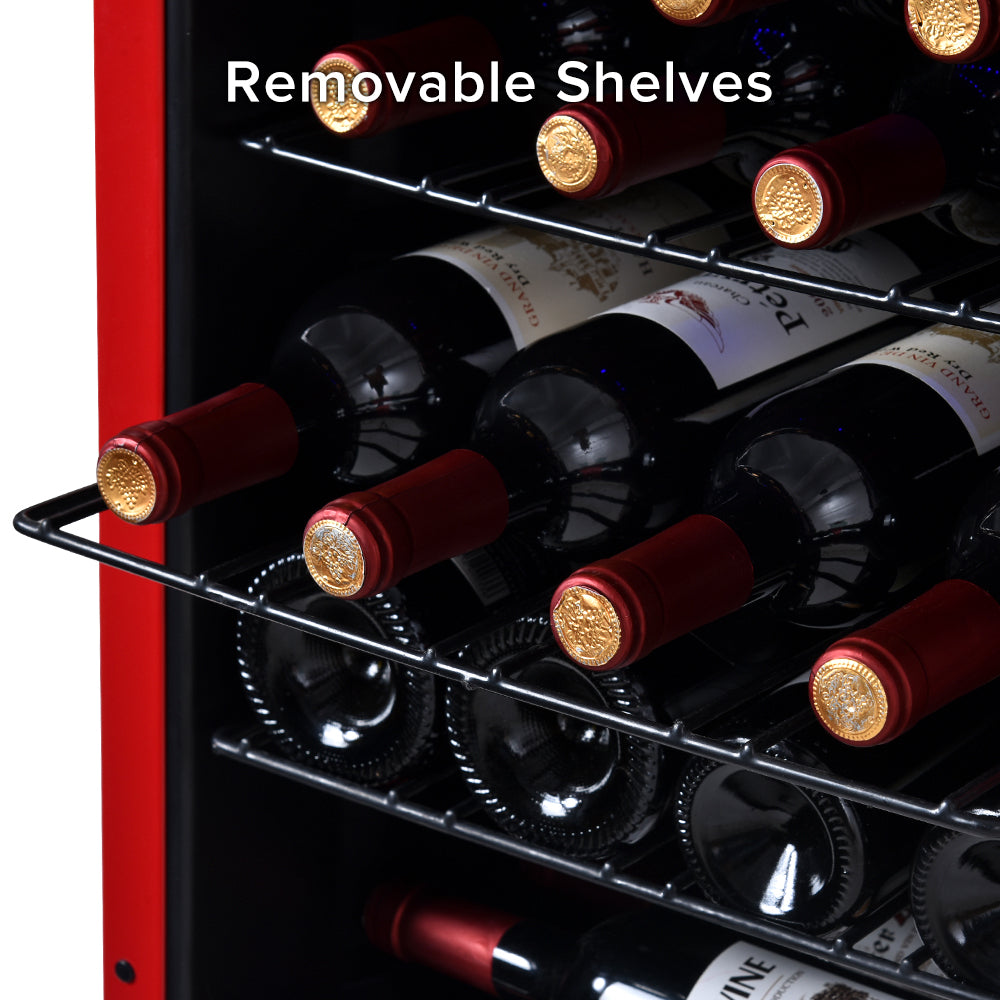 Wine Cooler Countertop Freestanding Cellar Compressor System Champagne Chiller Digital Temp Control UV-Protective Finish 24 Bottle