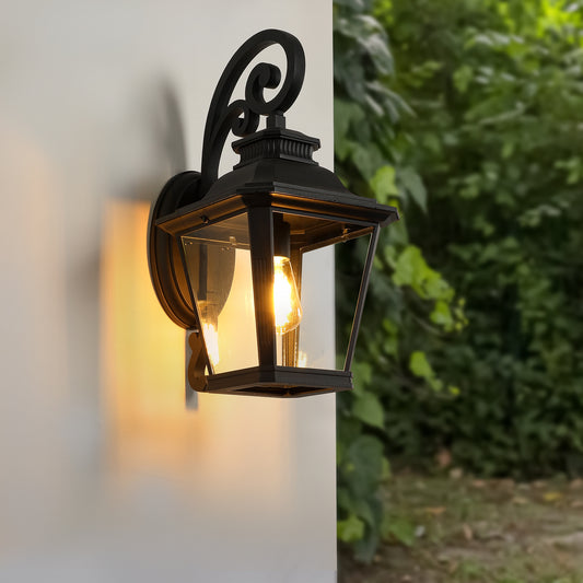 Outdoor Wall Sconce Lights: Large Clear Glass | Stylishly Illuminate Exterior Spaces | Available in Multiple Sizes