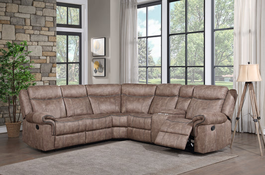 ACME Dollum Sectional Sofa: Two Tone Chocolate Velvet, Modern Design & Plush Comfort