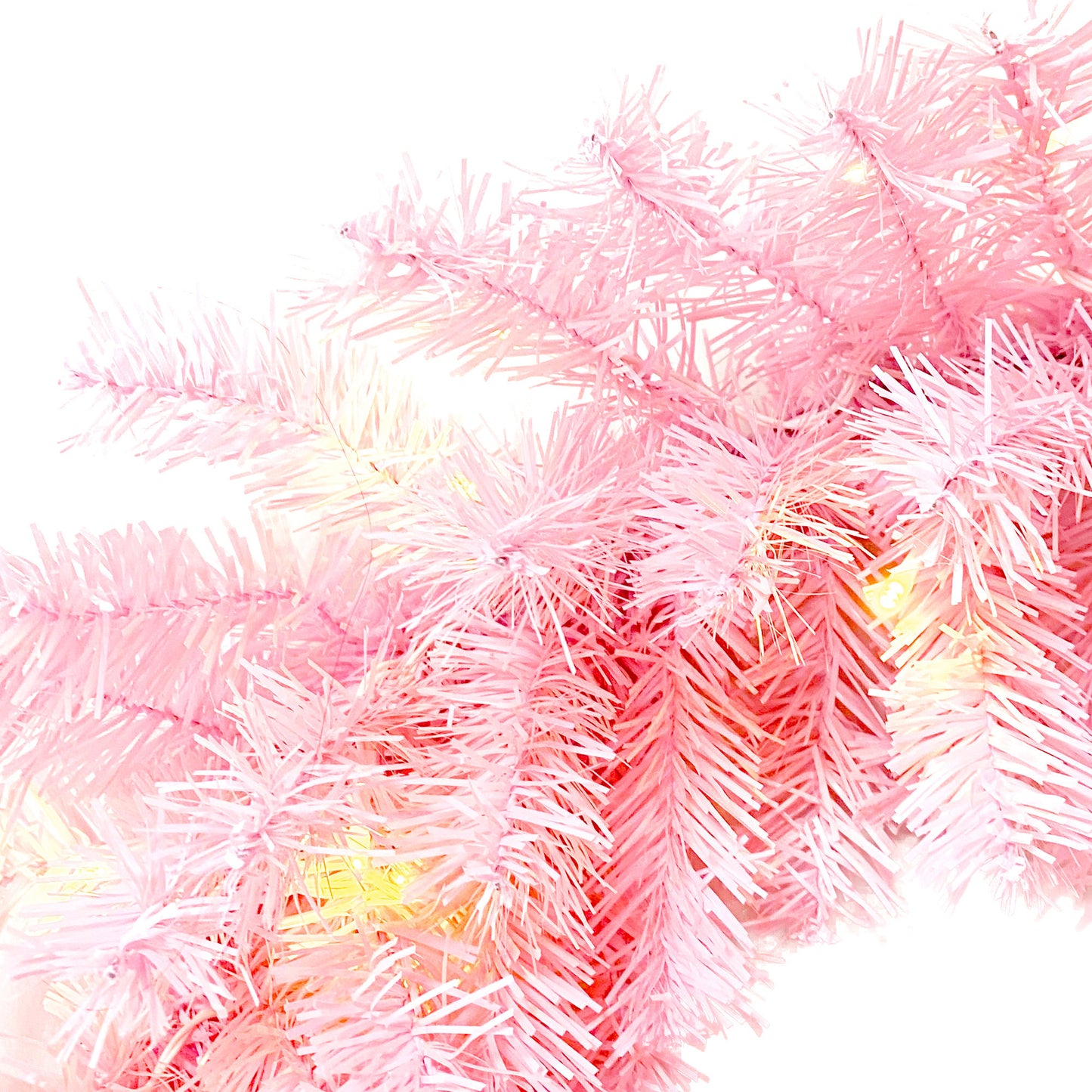 Pre-lit Artificial Christmas 2-Piece Set: 5FT Pink Tree & 6ft Garland - Xmas Decor with Sparkling Lights & Festive Ambience