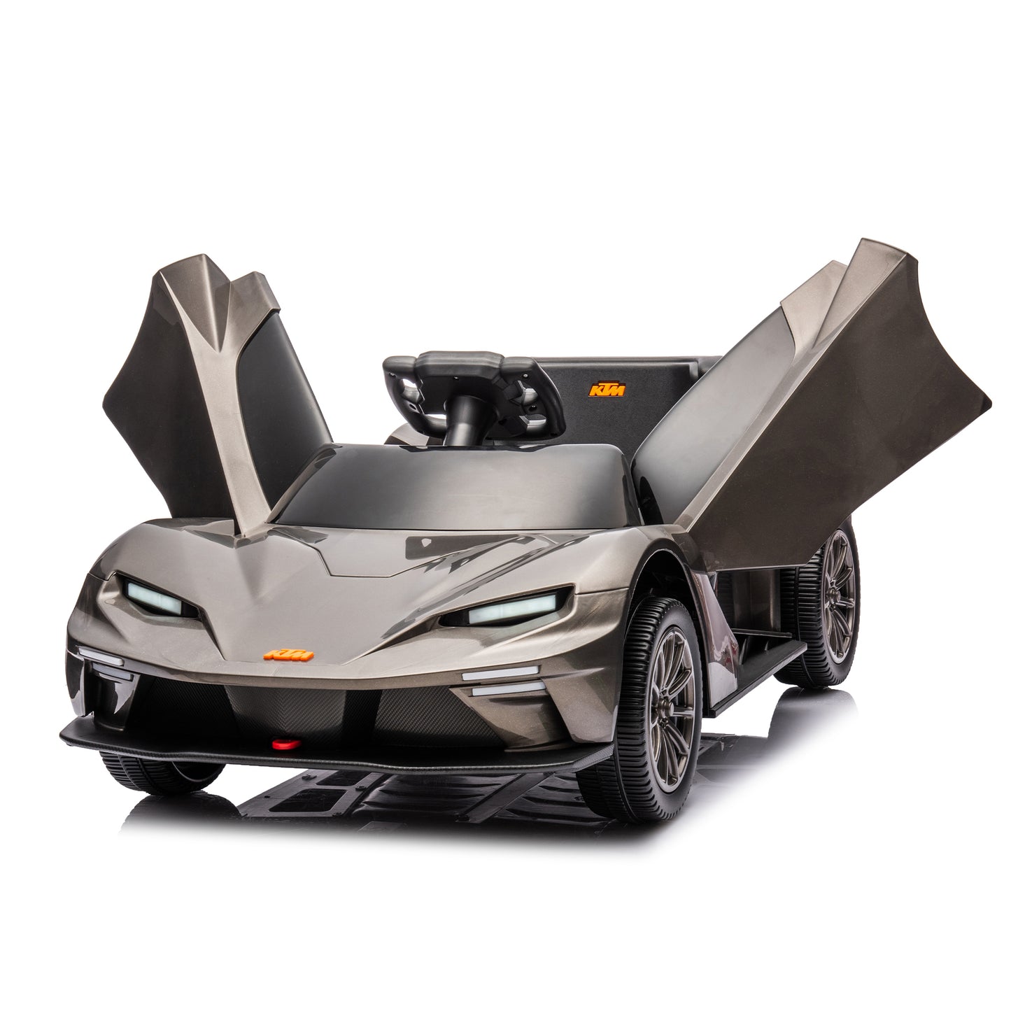 Licensed KTM X-Bow GTX 12V7A Kids Ride-On Car 2.4G W/Parents Remote Control - Electric Car for Kids, 3-Speed Adjustable, Power Display, USB, MP3, Bluetooth, LED Light, Two-Point Safety Belt - Black