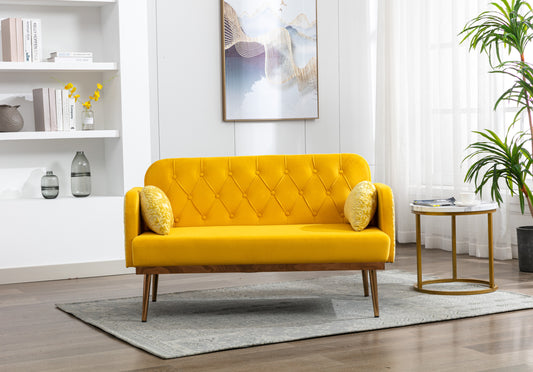 COOLMORE Velvet Sofa: Accent Loveseat with Metal Feet - Stylish, Comfortable, and Elegant Upholstered Furniture in Various Colors and Sizes