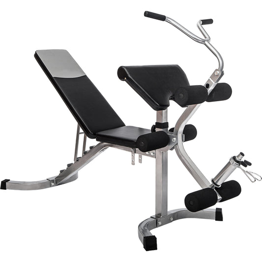 6+3 Positions Adjustable Weight Bench with Leg Extension - Olympic Utility Benches with Preacher Curl (220 letters)