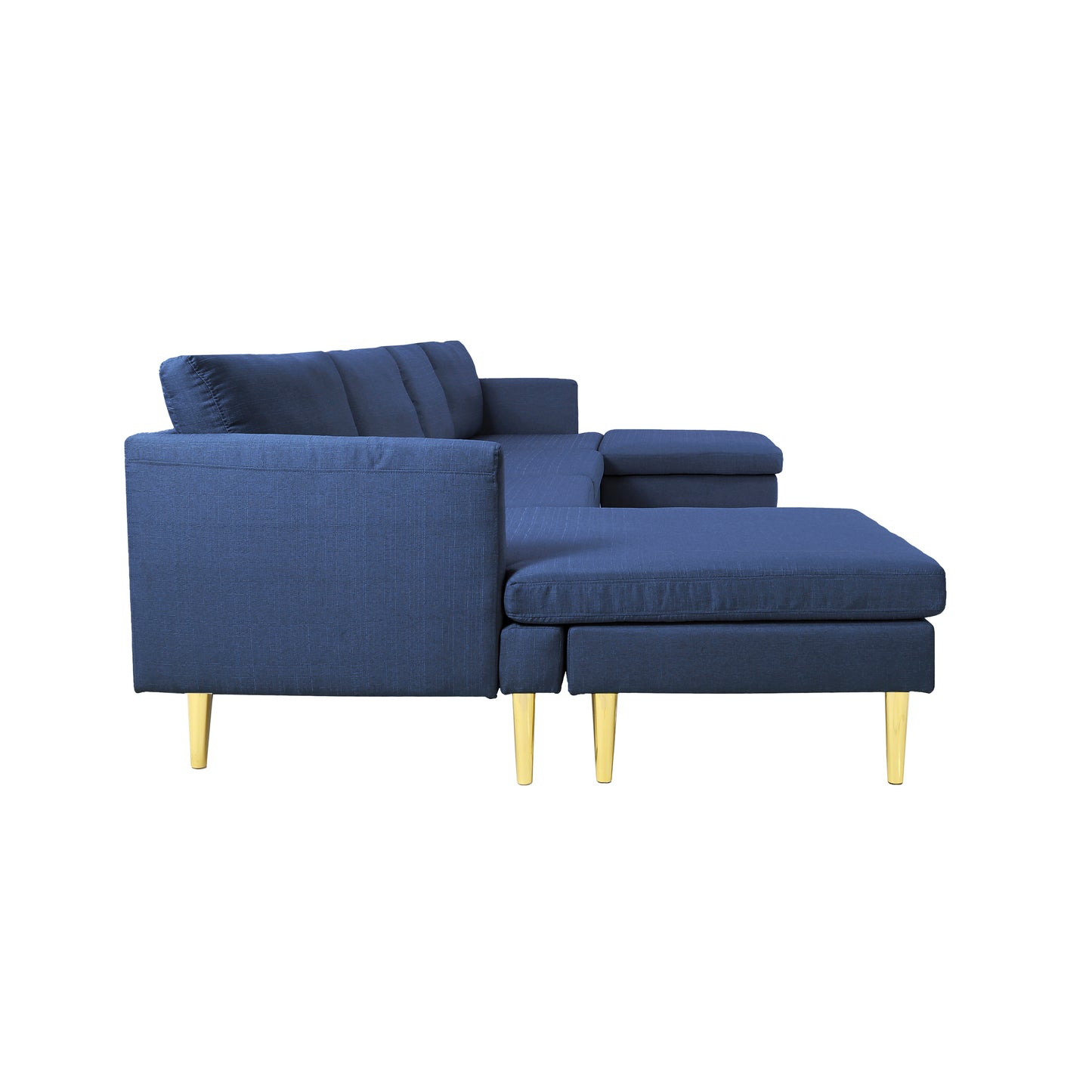 Modern Convertible Sectional Sofa Blue Polyester - Versatile and Stylish Furniture for Your Living Space