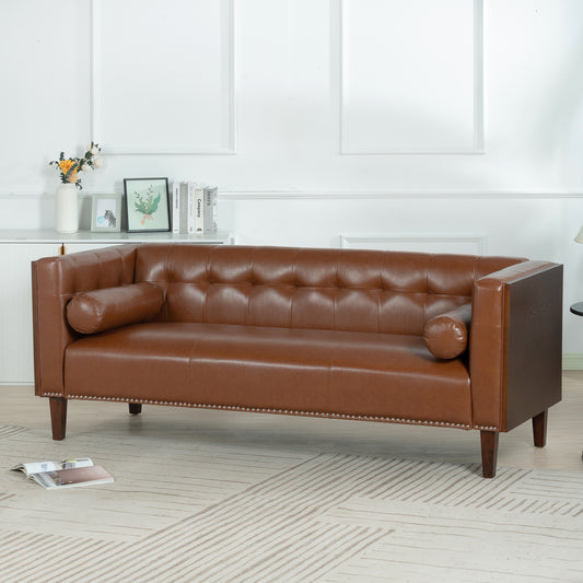 78.74" Wooden Decorated Arm 3 Seater Sofa: Elegant, Sturdy, and Comfortable with a Spacious Design - Ideal for Any Living Space