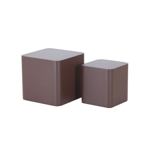 MDF Nesting Table Set of 2 - Chocolate Brown, Modern Design, Space-saving Furniture, Durable Material, Stylish Home Decor