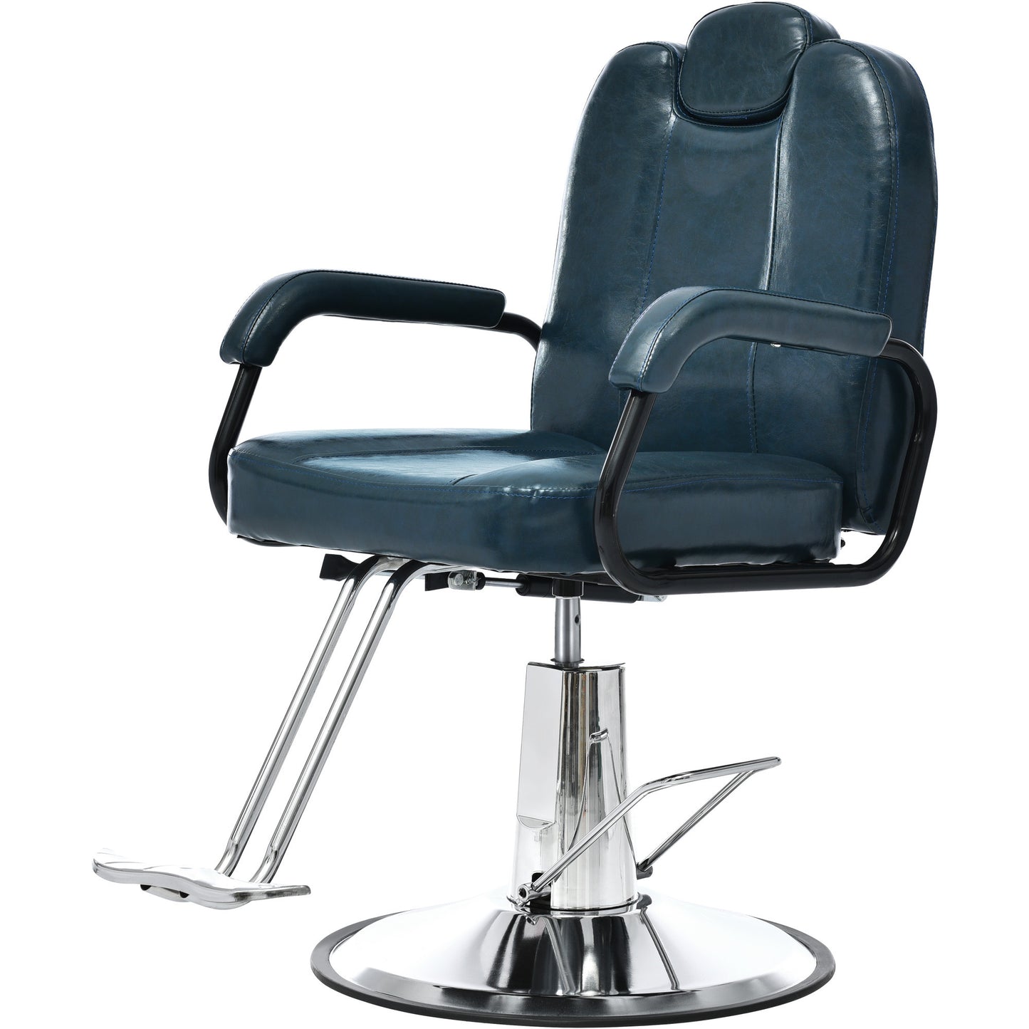 Deluxe Reclining Barber Chair: Heavy-Duty Pump for Beauty Salon, Tattoo, Spa Equipment - Comfortable, Adjustable, Stylish, Black, Large Size