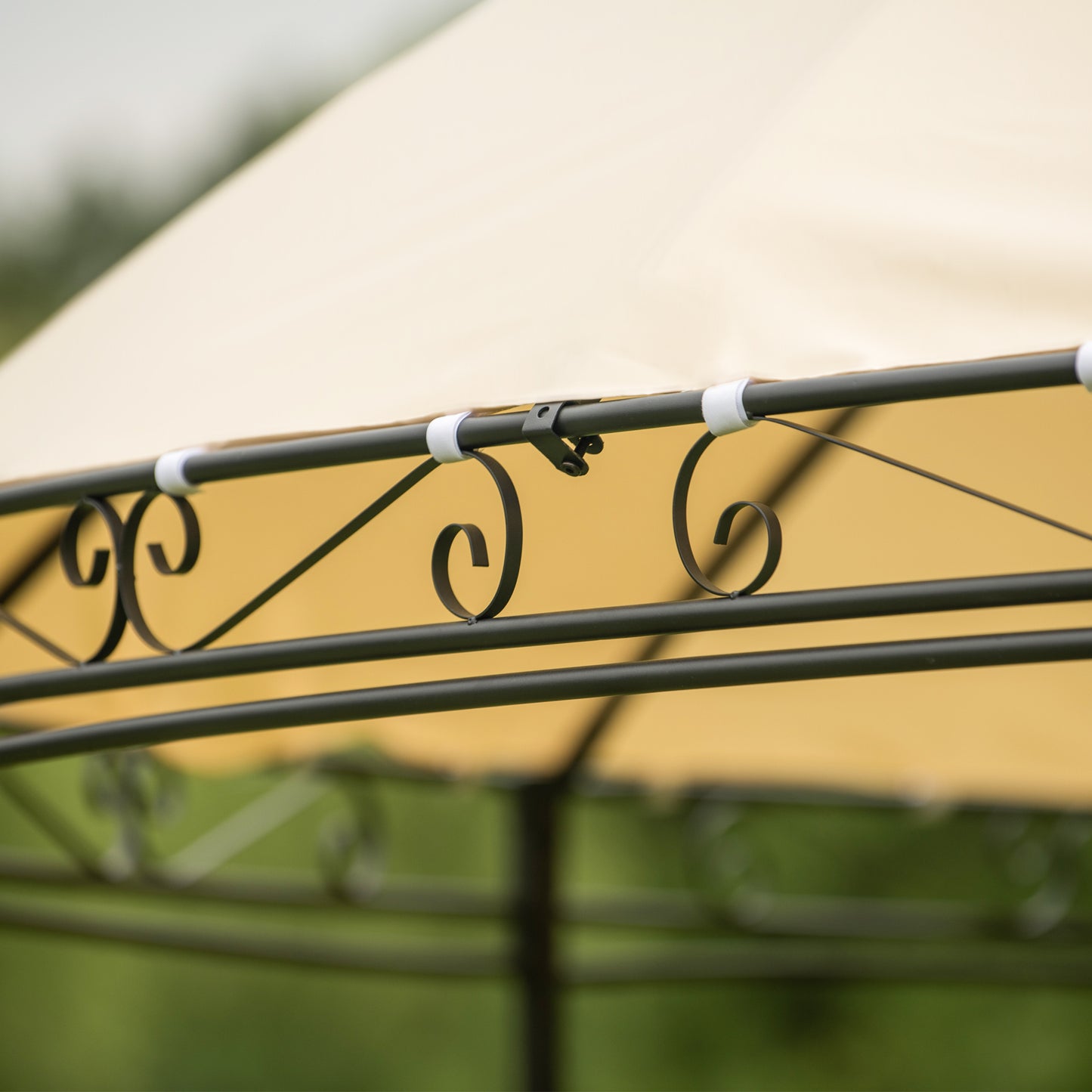 Outdoor Patio Dome Gazebo: U-style Steel Fabric Soft Top with Removable Curtains - Round, Stylish, and Spacious.