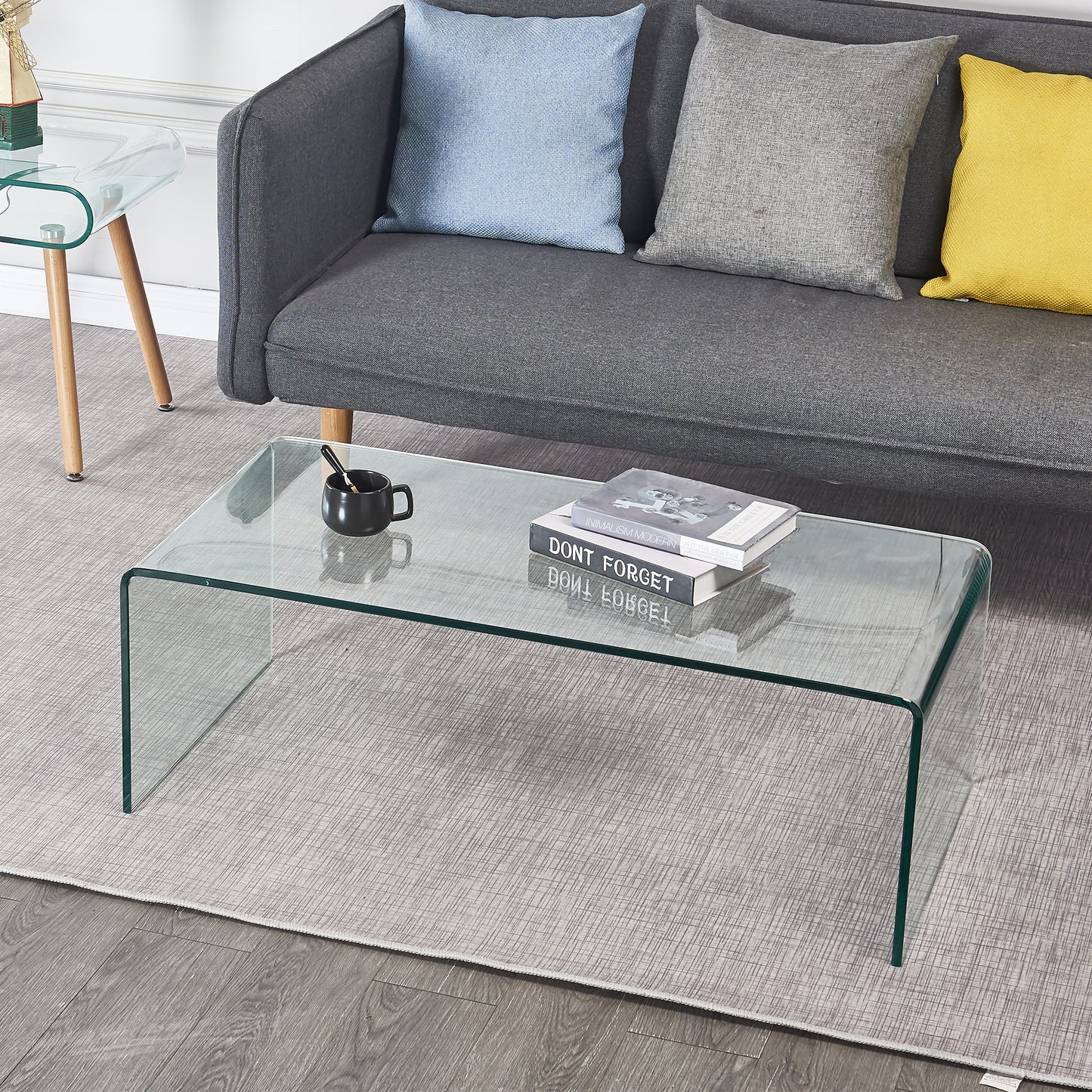 Tempered Clear Glass Coffee Table: Sleek Living Room Accent with Timeless Appeal