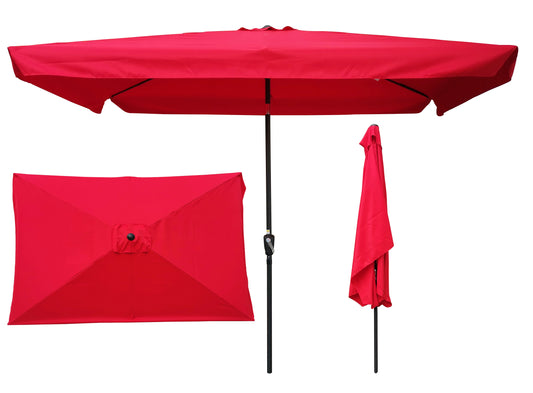 10 x 6.5ft Rectangular Patio Umbrella Outdoor Market Umbrellas with Crank and Push Button Tilt for Garden Swimming Pool Market - Efficient and Durable Shade Solution with Easy Operation and Adjustable Tilt | Various Colors and Sizes Available