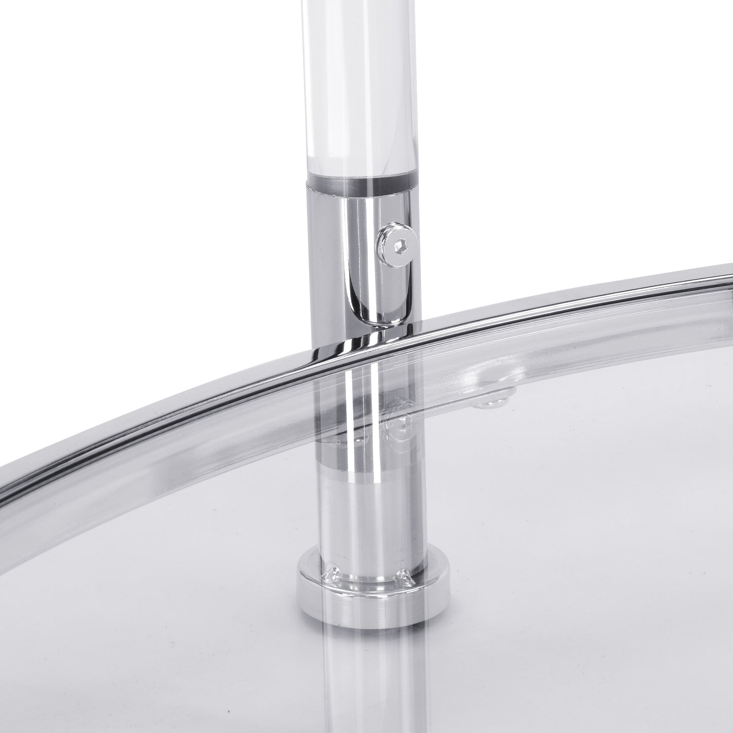 Contemporary Acrylic Coffee Table - Round Tempered Glass, Chrome/Silver Finish - Ideal for Living Room Décor - 32.3'' Size