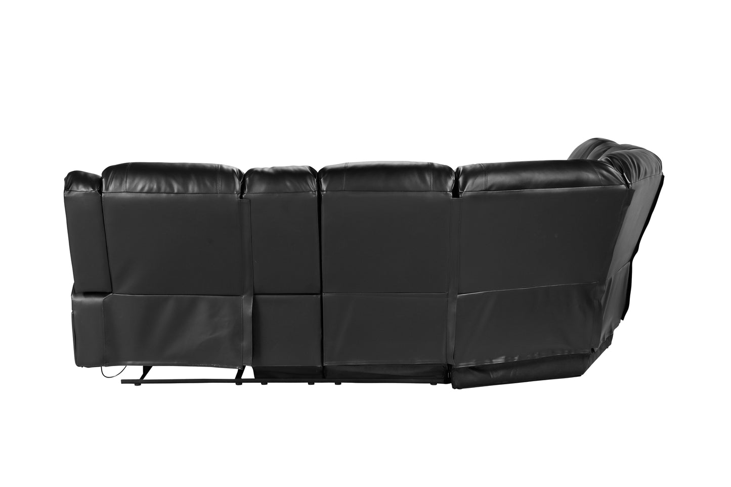 Motion Sofa Black - Reclining, Comfortable, and Stylish Seating Solution - Luxurious Faux Leather Upholstery - Generous Size for Ultimate Relaxation - W223S00028