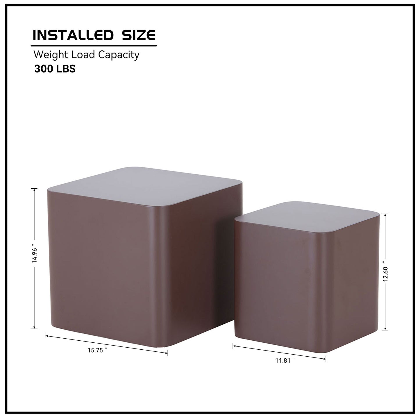 MDF Nesting Table Set of 2 - Chocolate Brown, Modern Design, Space-saving Furniture, Durable Material, Stylish Home Decor