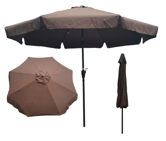 10ft Patio Umbrella Market Table Round Umbrella Outdoor Garden Umbrellas with Crank and Push Button Tilt for Pool Shade Outside - Durable and Stylish Umbrella for Optimal Outdoor Protection