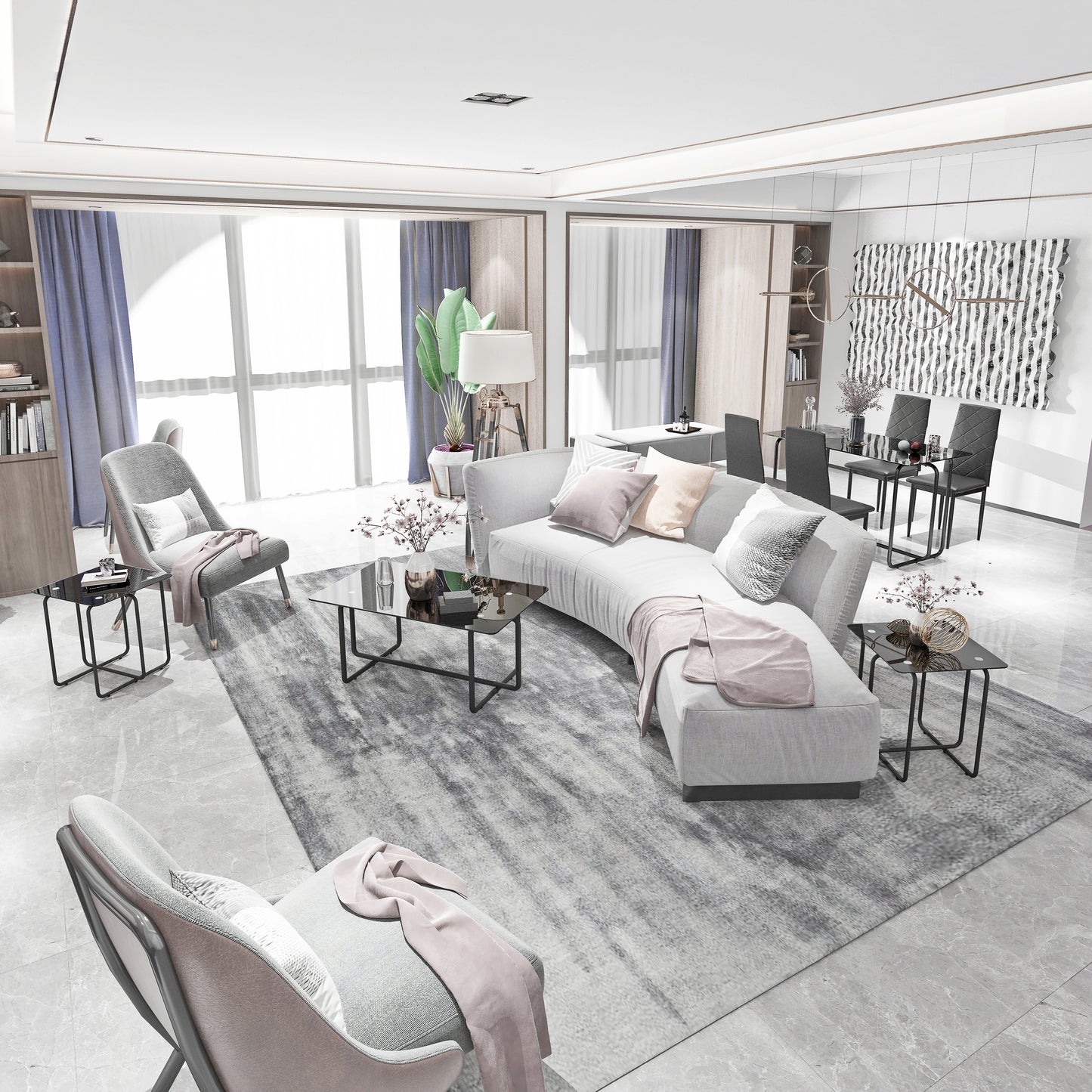 Modern Tempered Glass Coffee Table End Table Side Table for Living Room, Bedroom - Transparent, Sleek Design, Sturdy Construction, Versatile Size